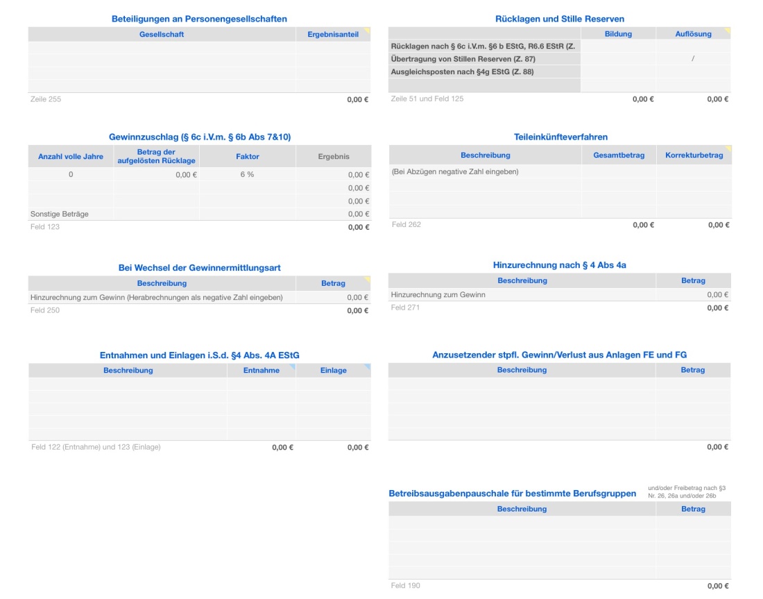 Einnahmen-Überschuss-Rechnung 2024 mit USt Sonstiges