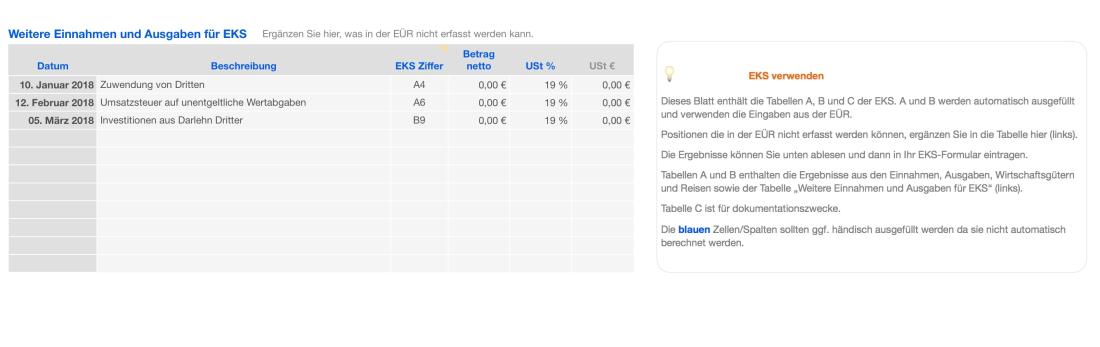 Vorlage Einnahmen-Überschuss-Rechnung 2018 Anlage EKS der ARGE